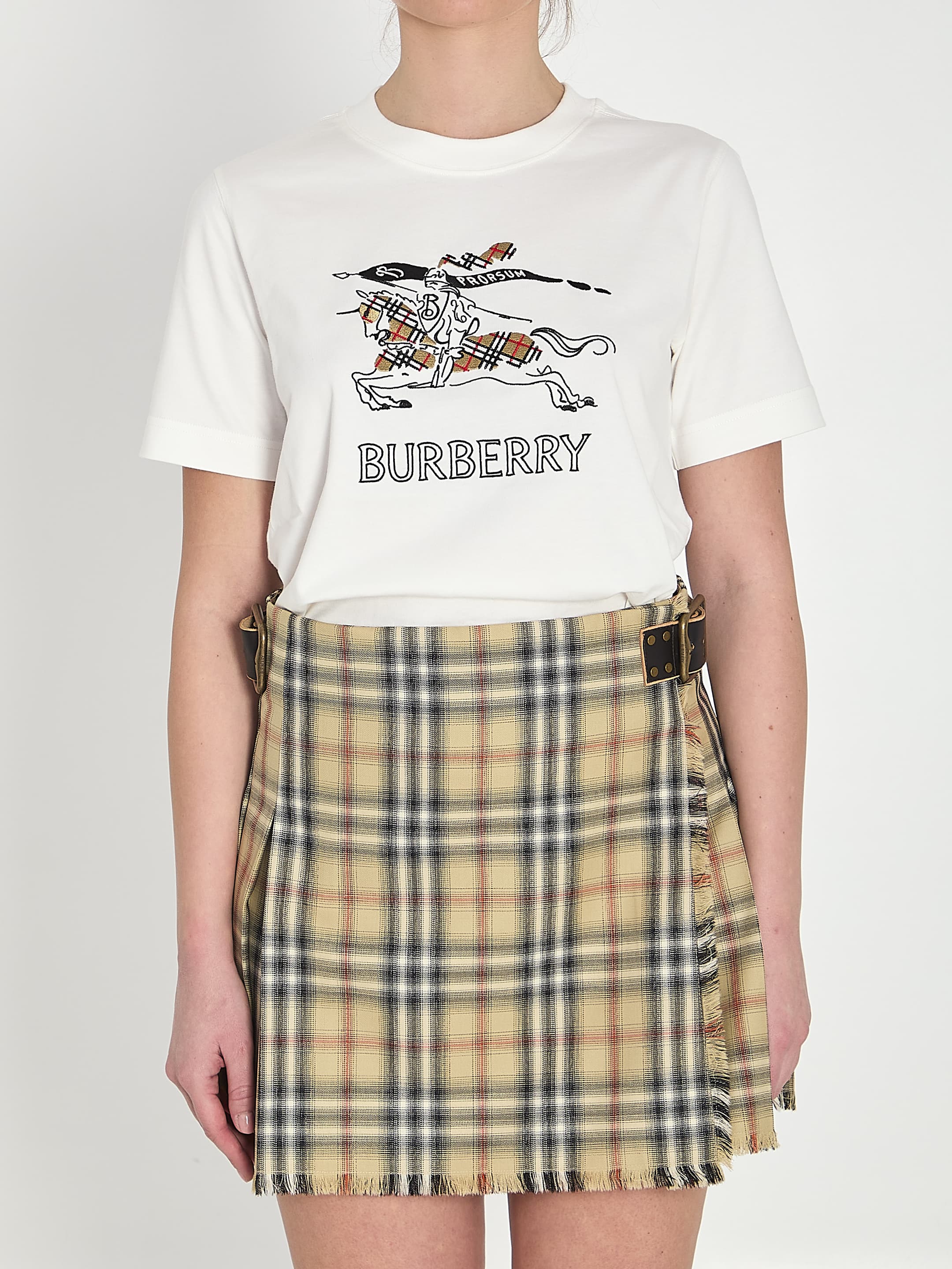 Burberry Check Cotton T-shirt