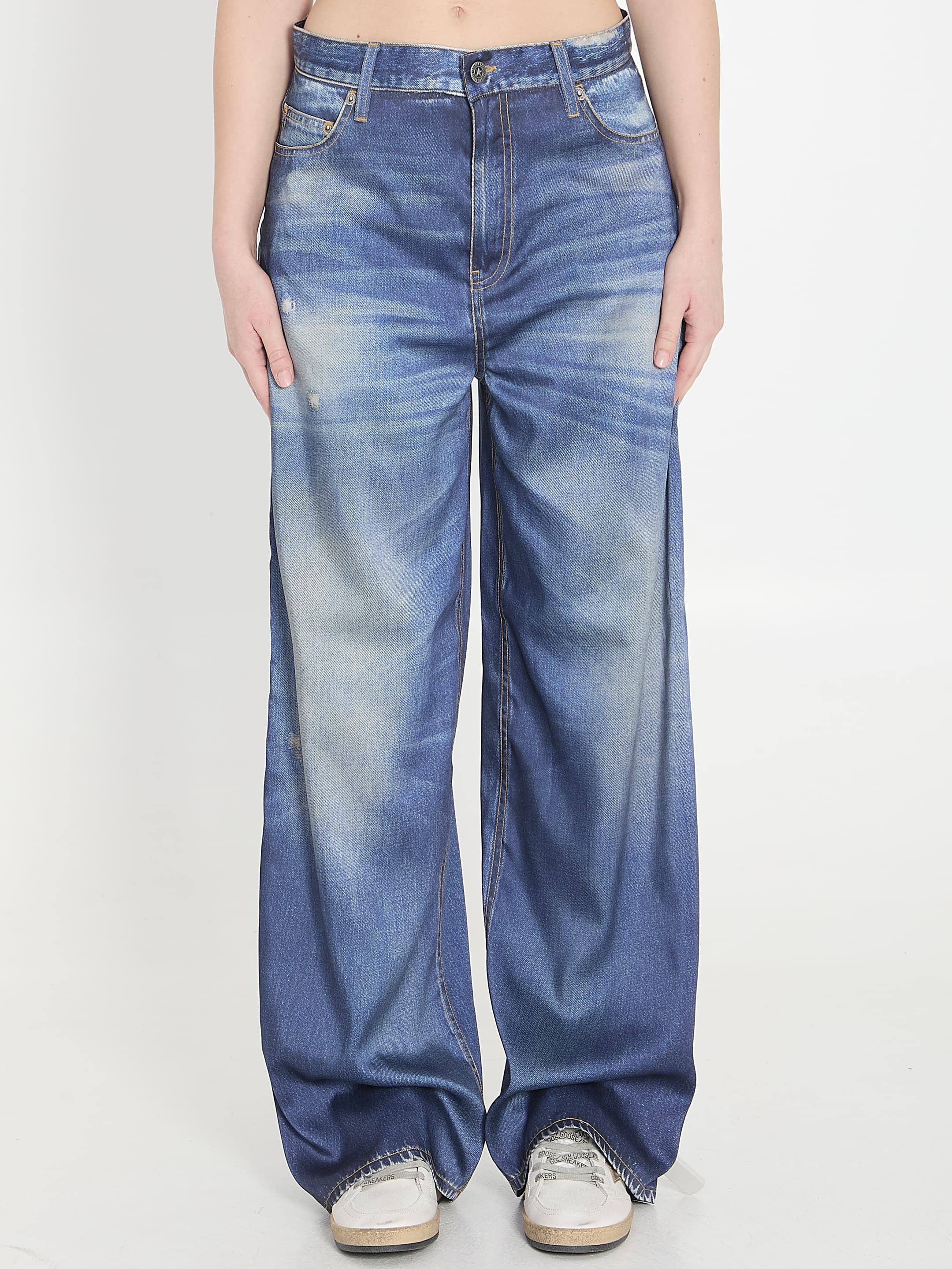 Golden Goose Printed Pants Jeans Effect