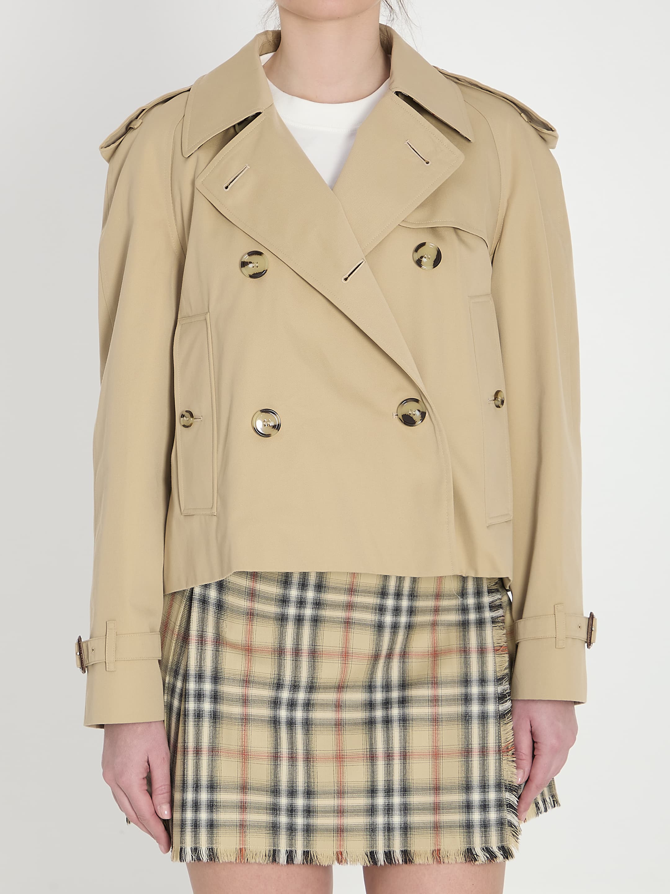 Burberry Cropped Trench Jacket in Gabardine