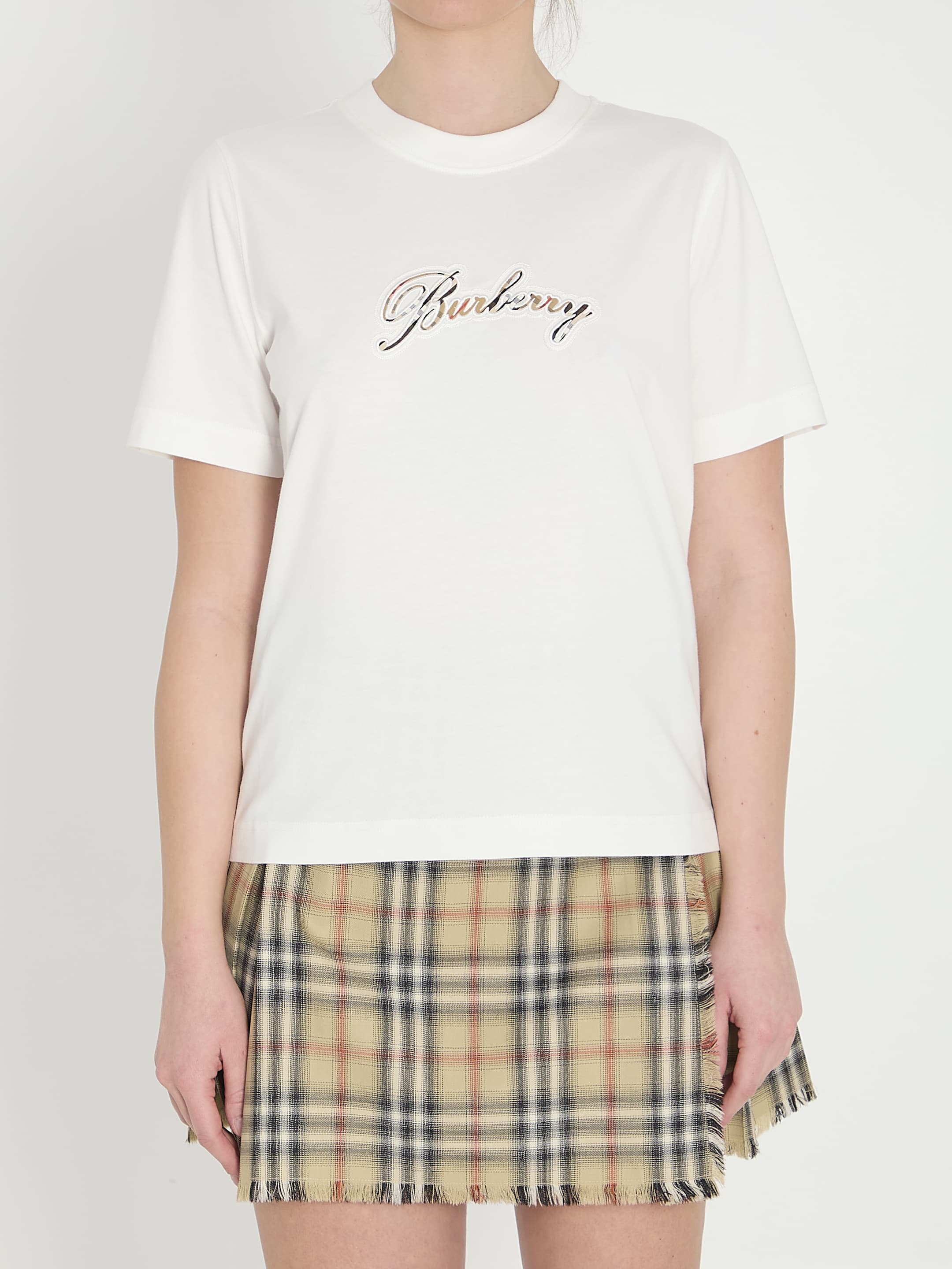 Burberry Check Cotton T-shirt