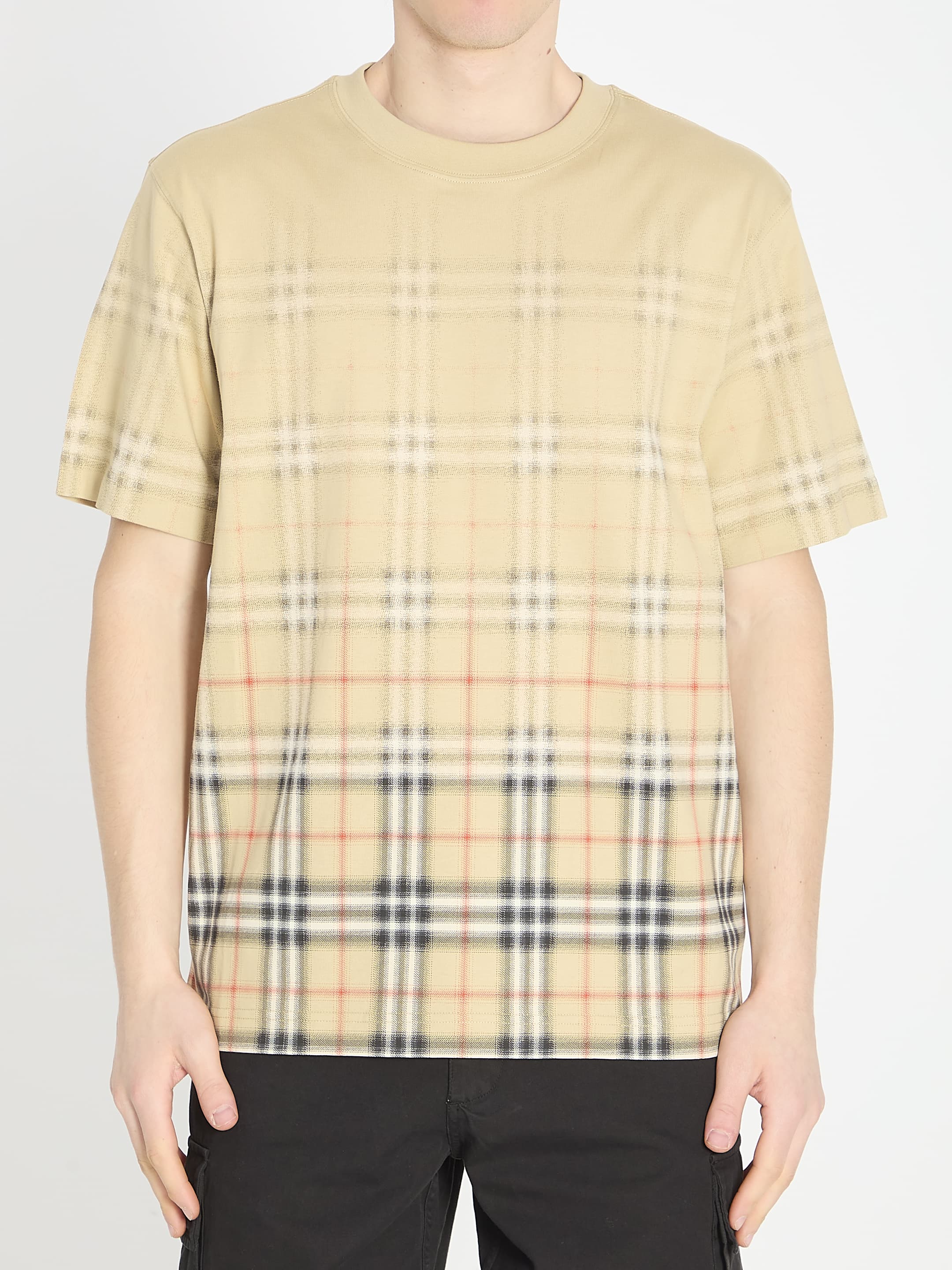 Burberry Check Fade Cotton T-shirt