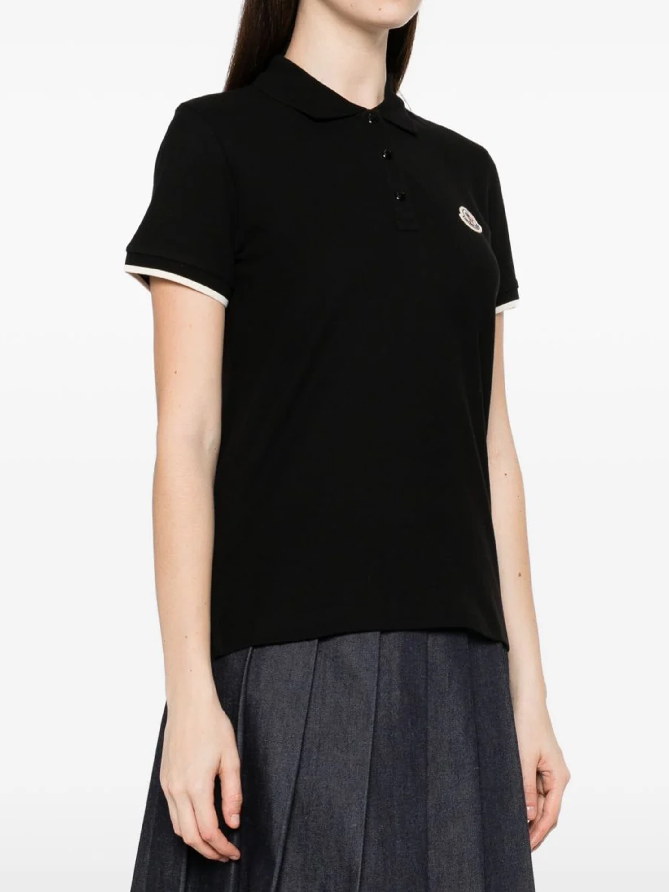 Moncler Cotton Piqué Polo Shirt with Logo