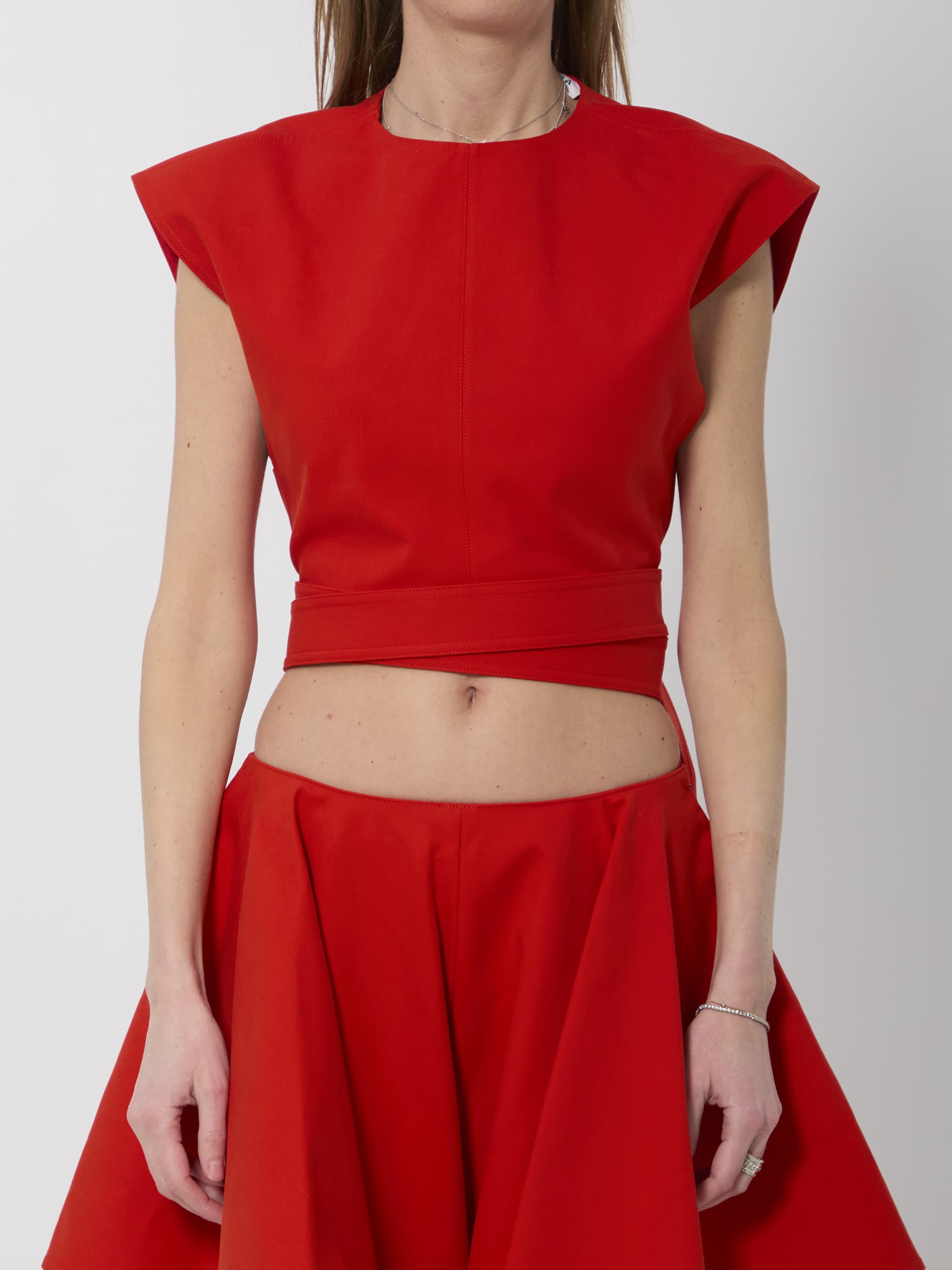 Alaïa ALAIA Cotton Top with Belt