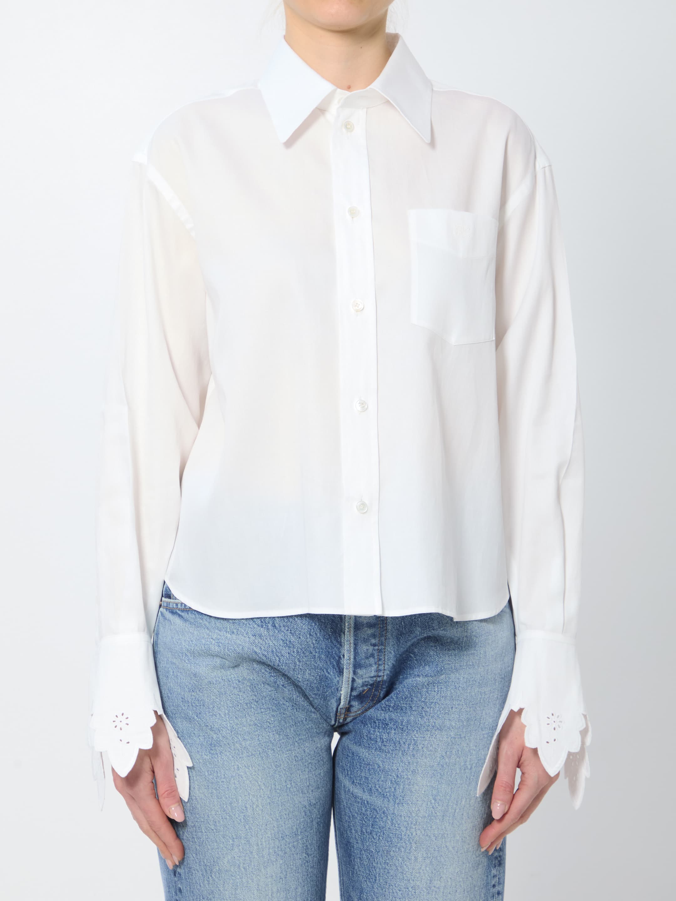 Celine Cropped Cotton Shirt