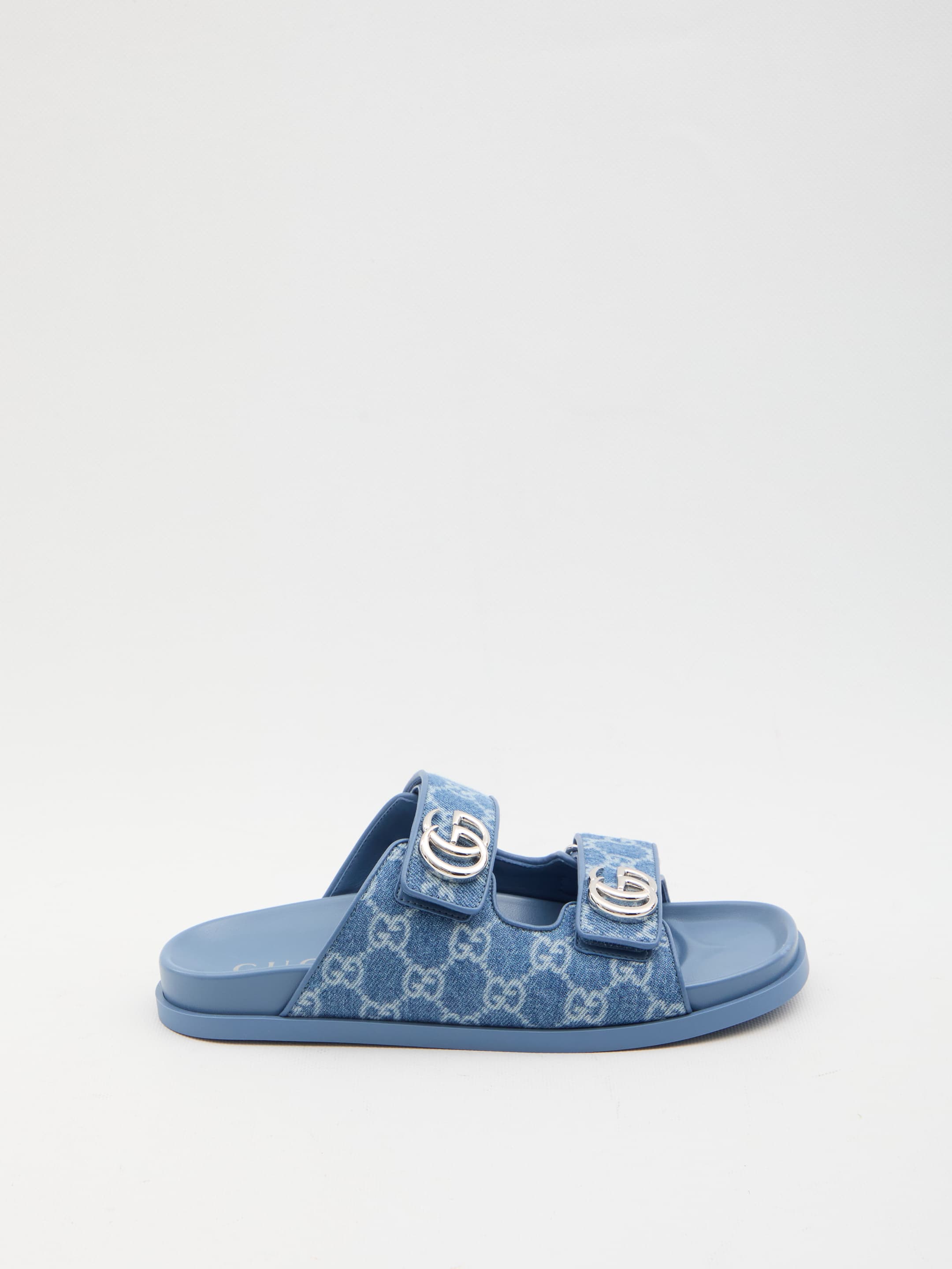 Gucci Gg Denim Slide Sandals
