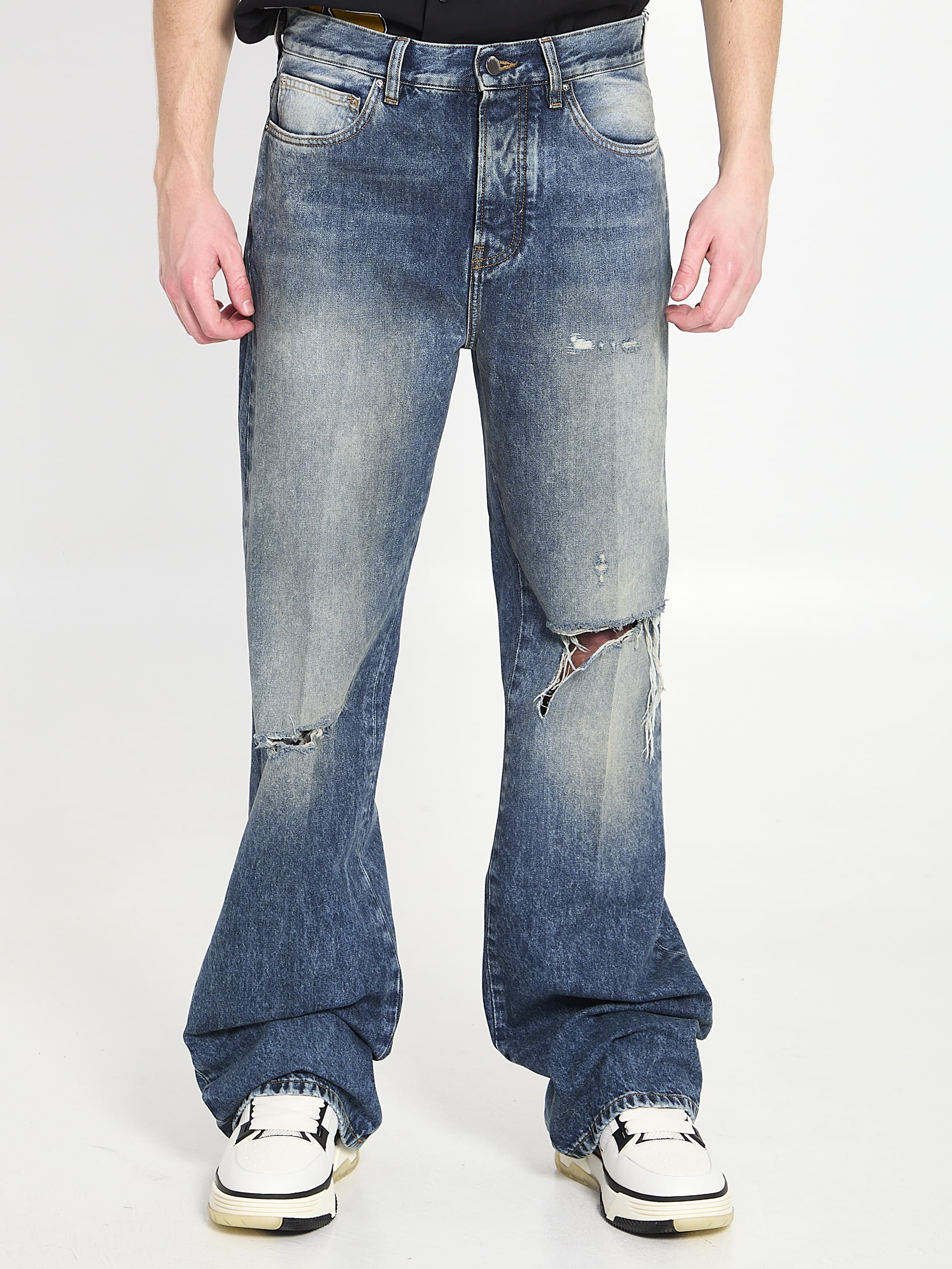 Amiri Slashed Boot Cut Jeans