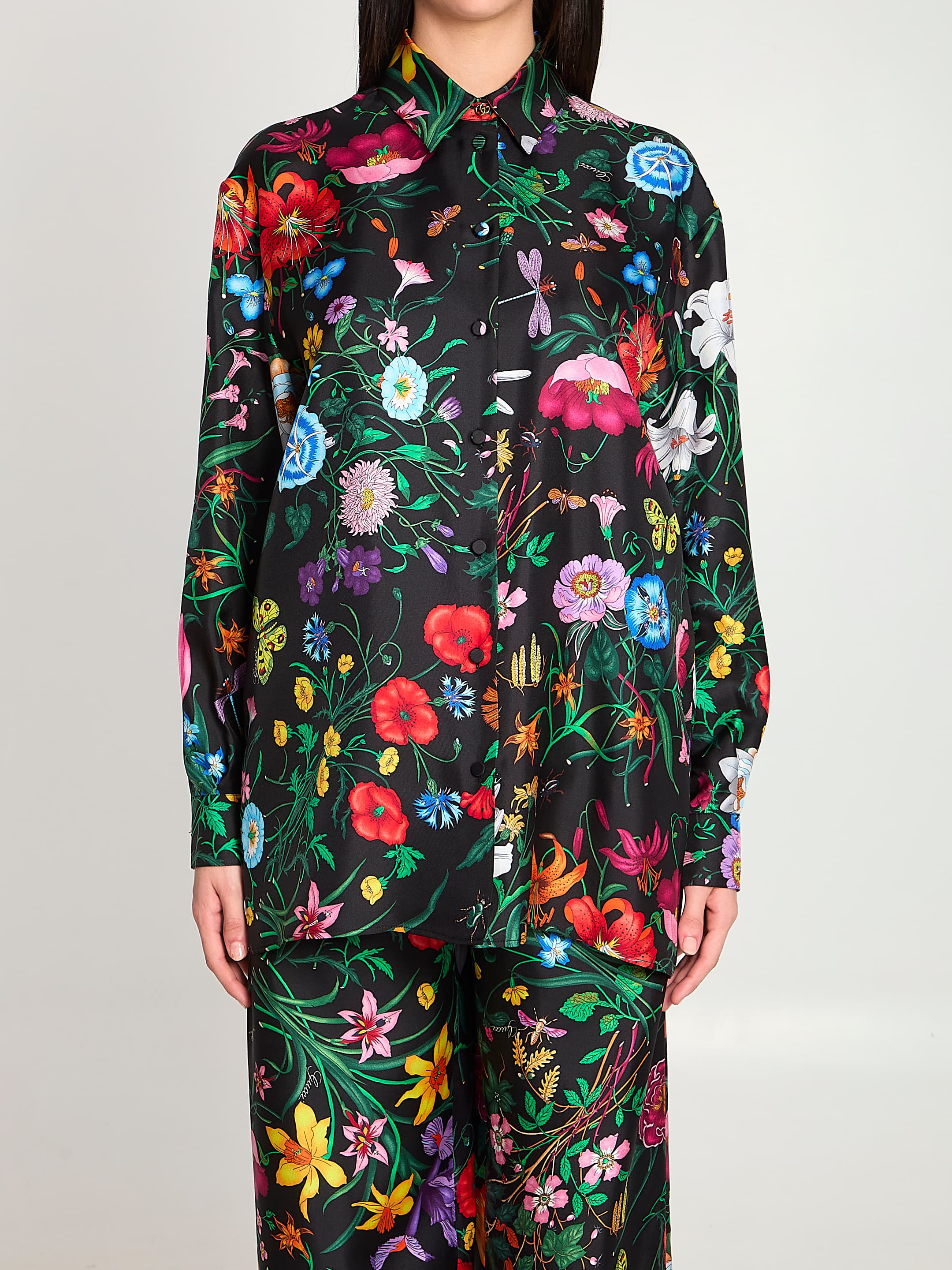 Gucci Printed Silk Twill Shirt
