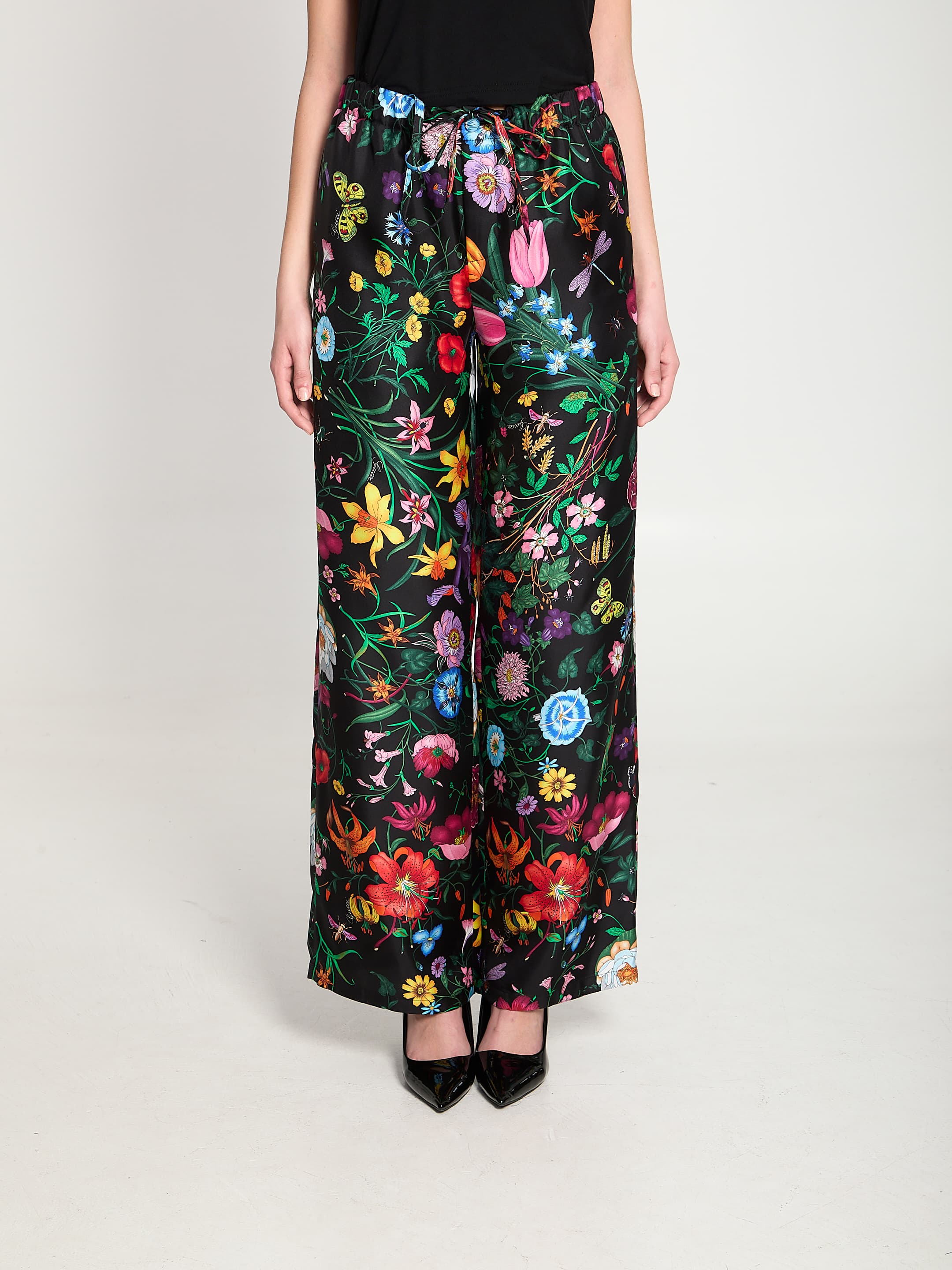 Gucci Printed Silk Twill Trousers