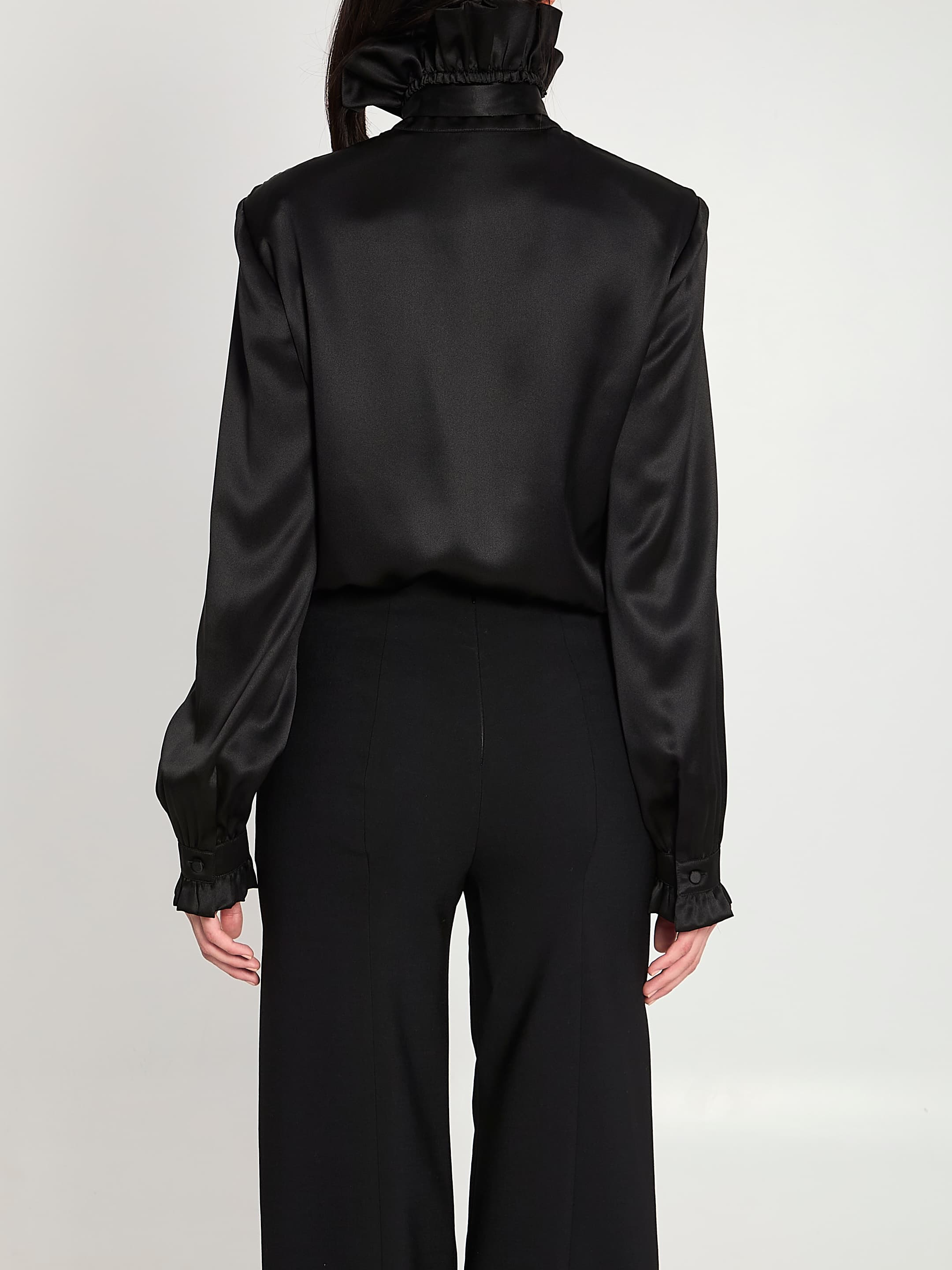 Gucci Silk Satin Shirt with Bow