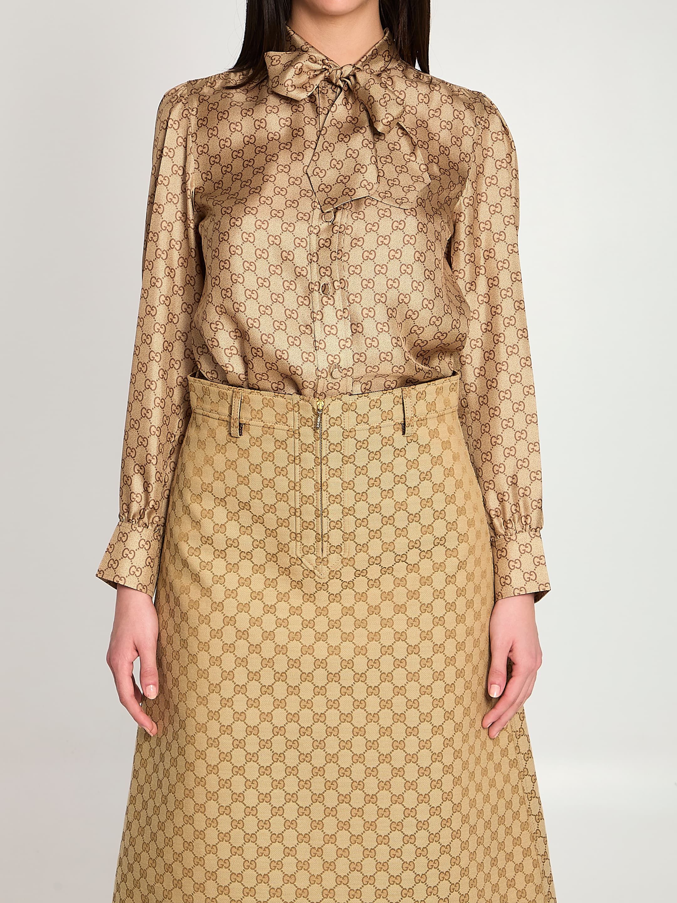 Gucci Printed Silk Twill Shirt