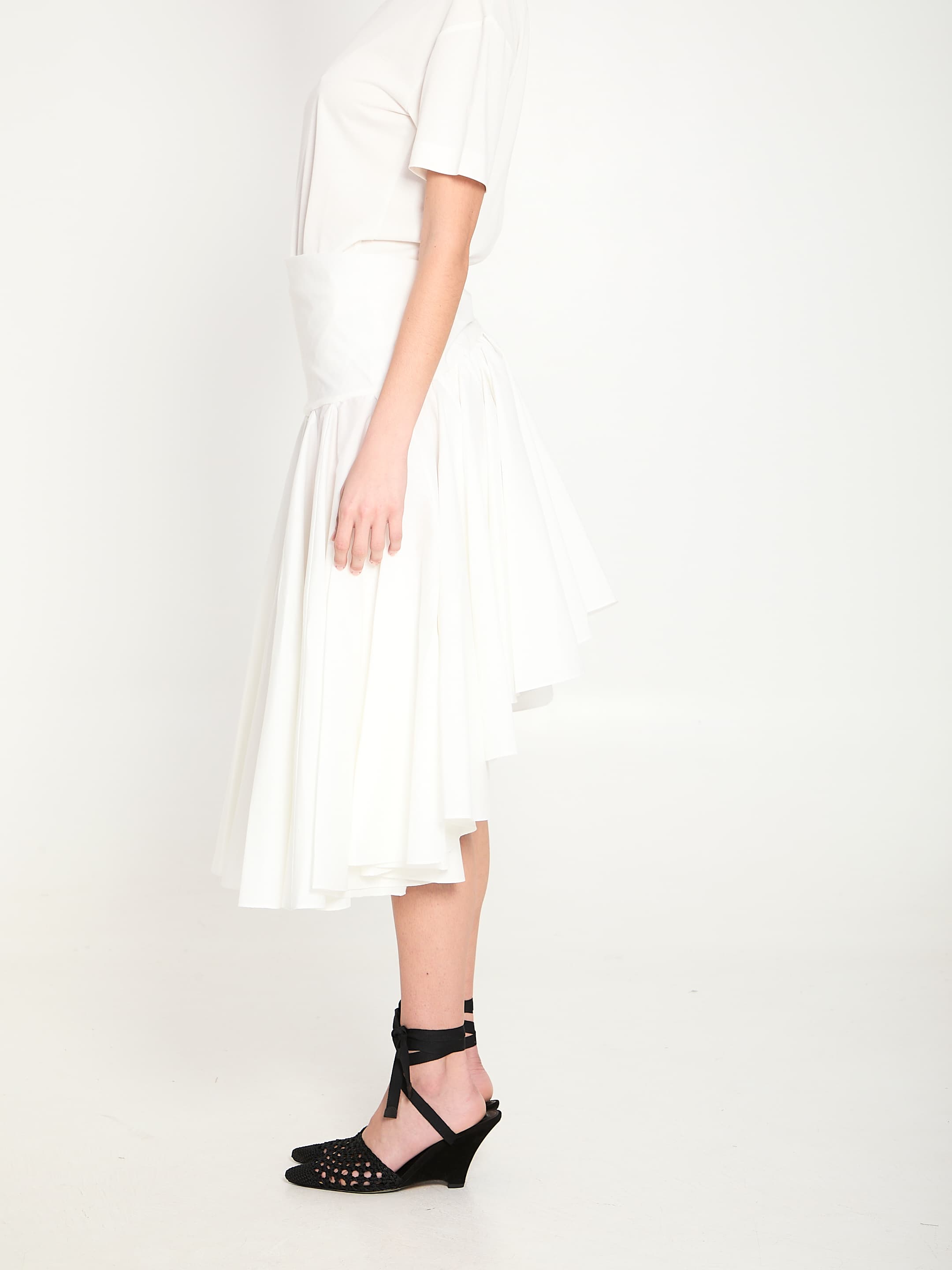 Jacquemus Draped Midi Skirt with Godet