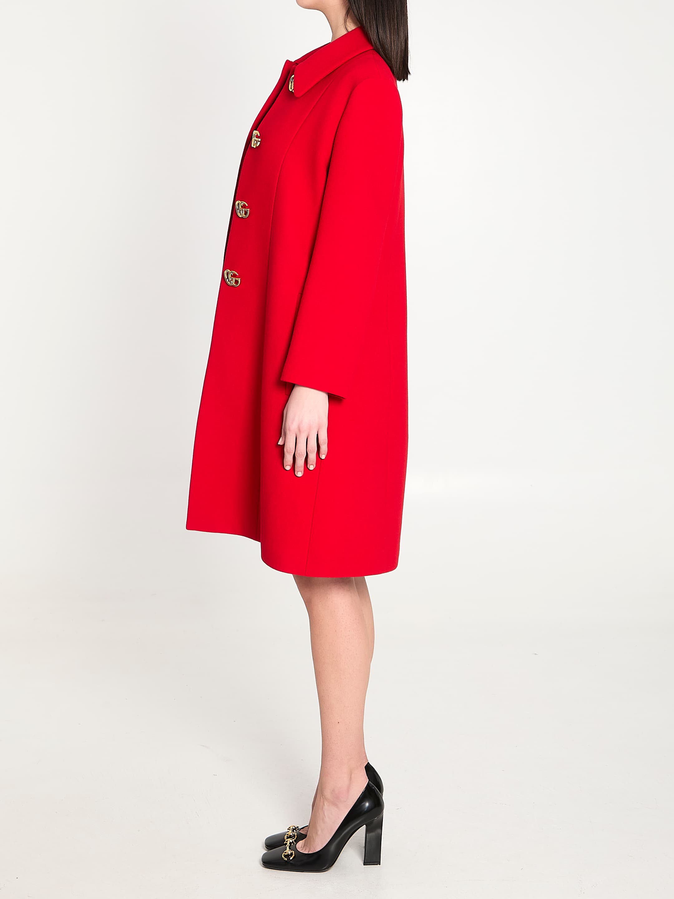 Gucci Double G Natté Wool Coat