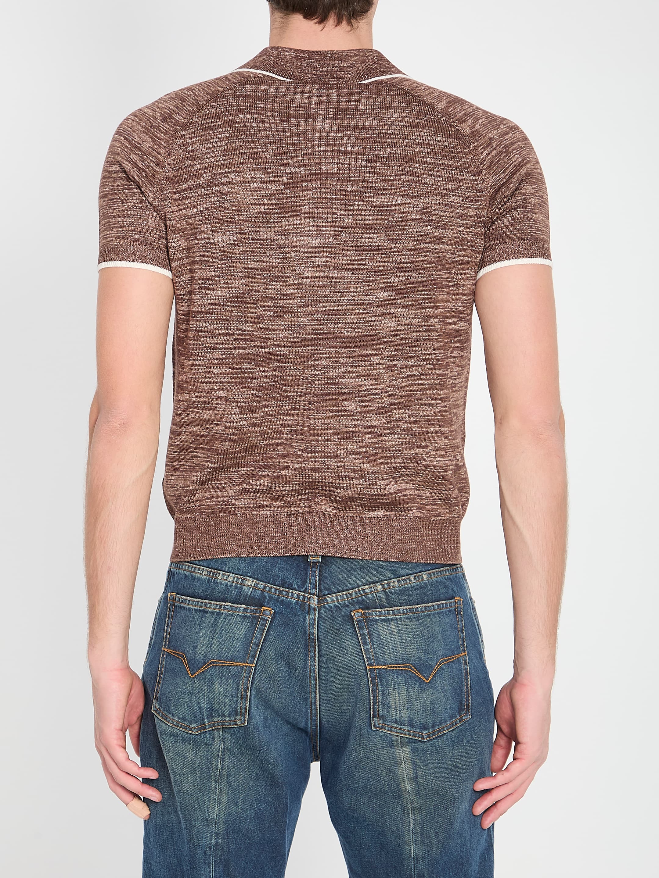 Versace Mouliné Knit Polo Shirt