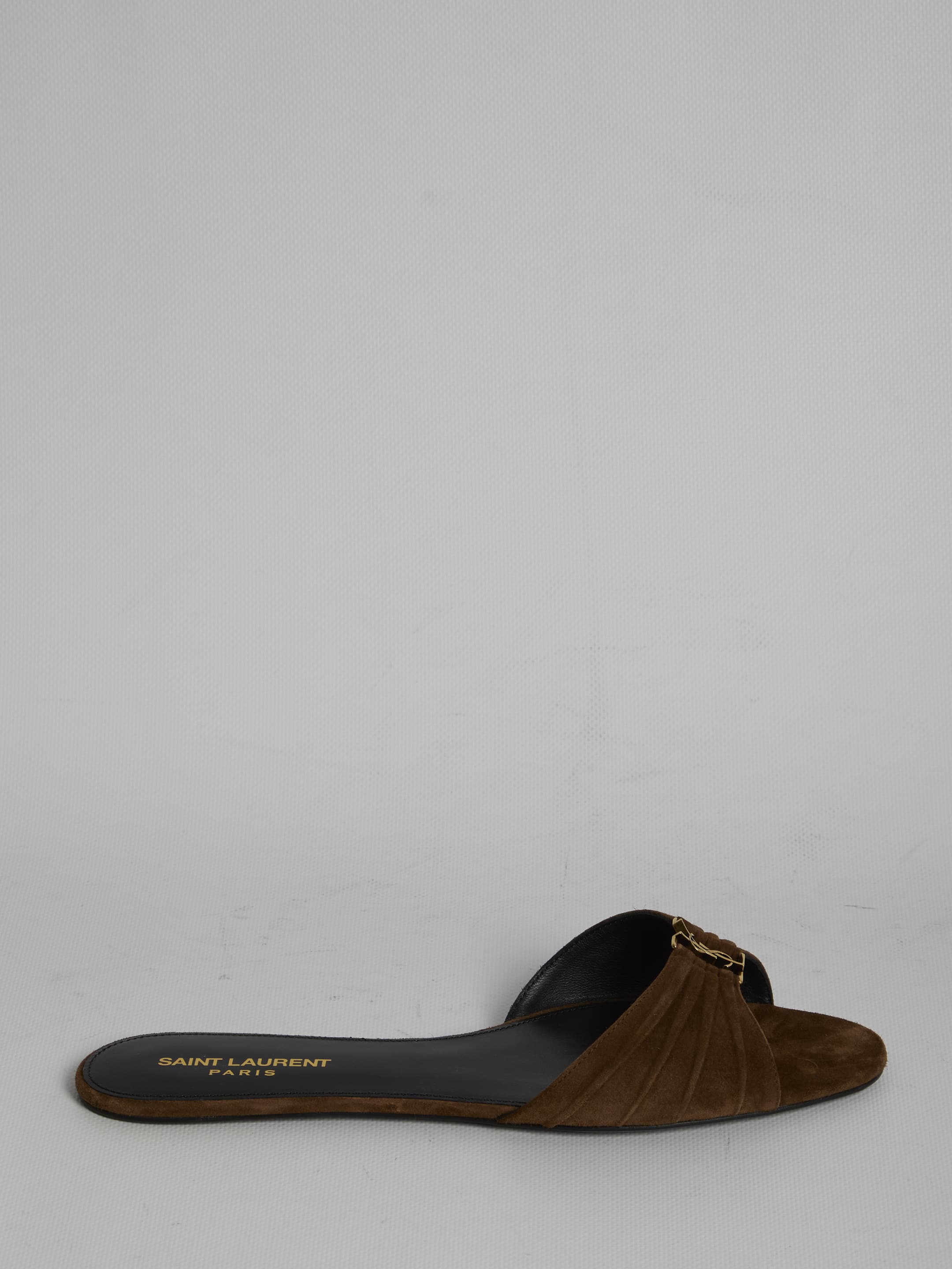 Saint Laurent Babylone Slide Sandals in Suede