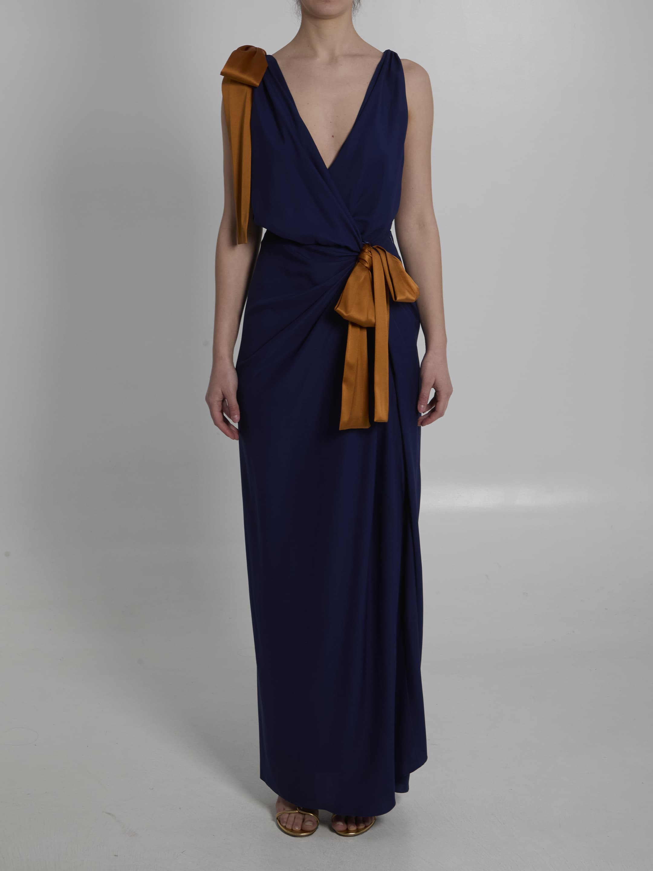 Saint Laurent Maxi Dress in Double-face Silk Satin