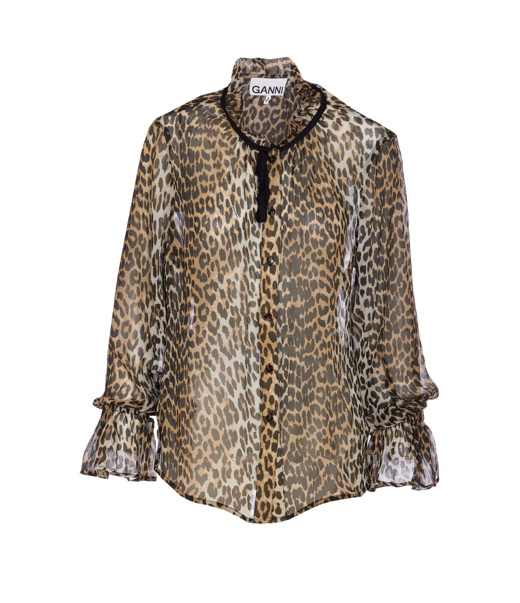 GANNI LEOPARD PRINT SHIRT
