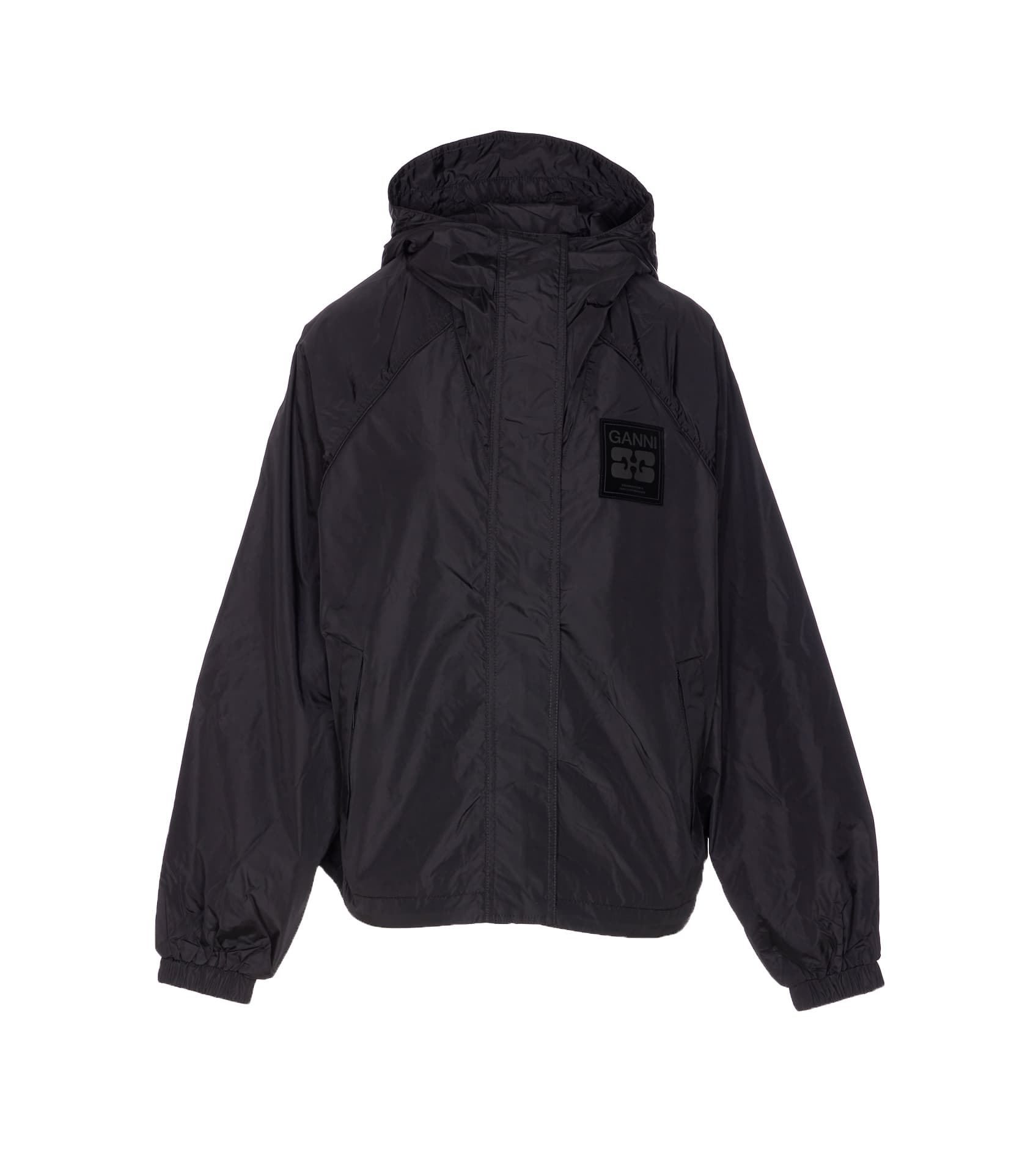 GANNI BLACK NYLON JACKET
