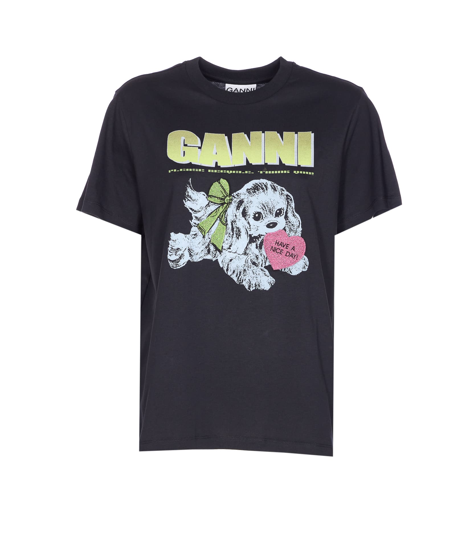 GANNI NEON PUPPY T-SHIRT