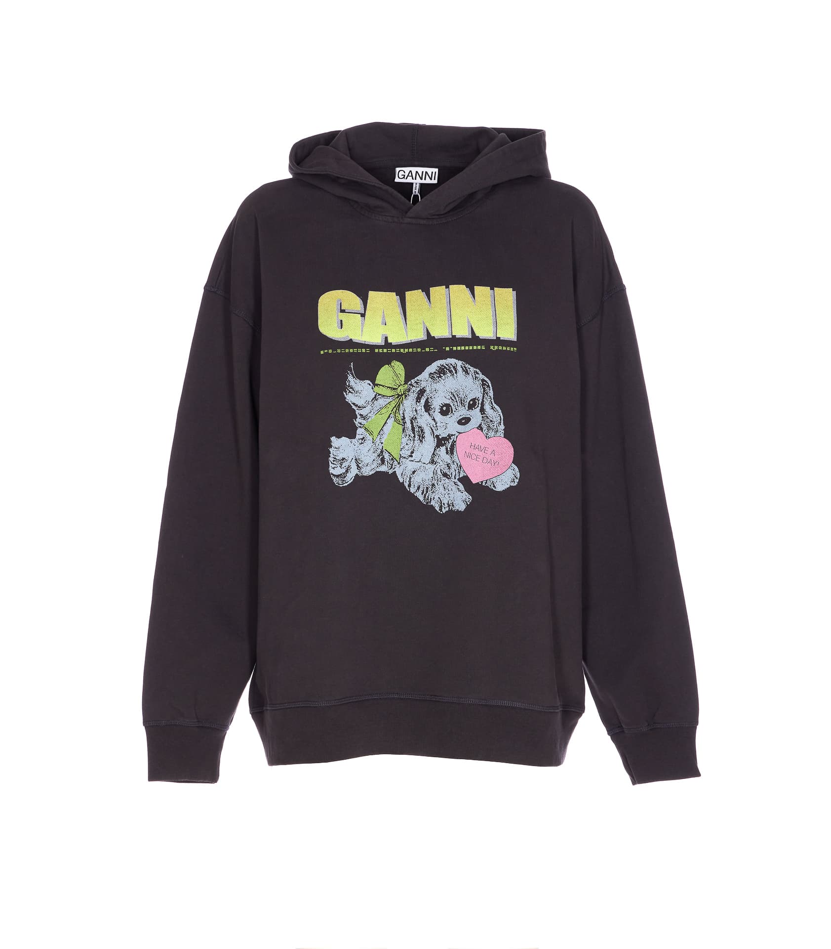 GANNI PUPPY OVERSIZED LOGO HOODIE