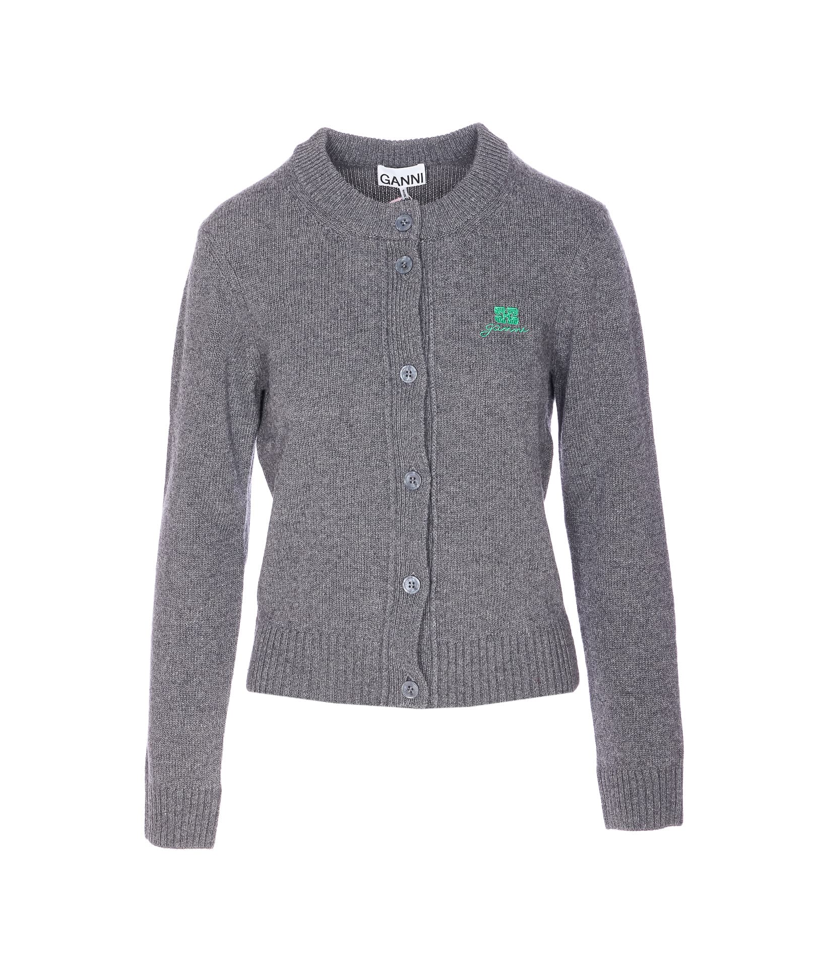 GANNI LOGO CORE FUTURE CARDIGAN