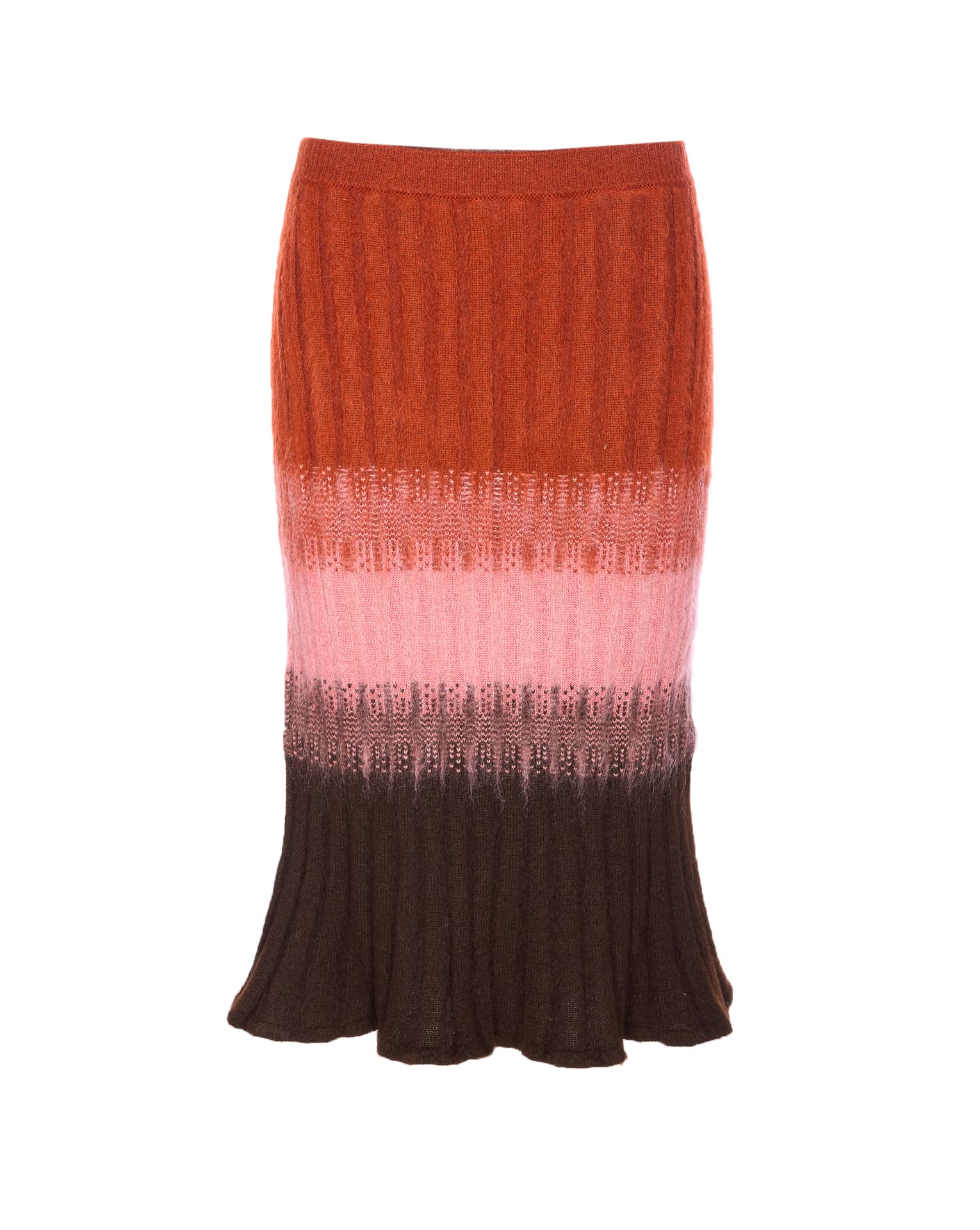 Fendi WOOL AND MOHAIR FENDI ROMA LOGO SKIRT