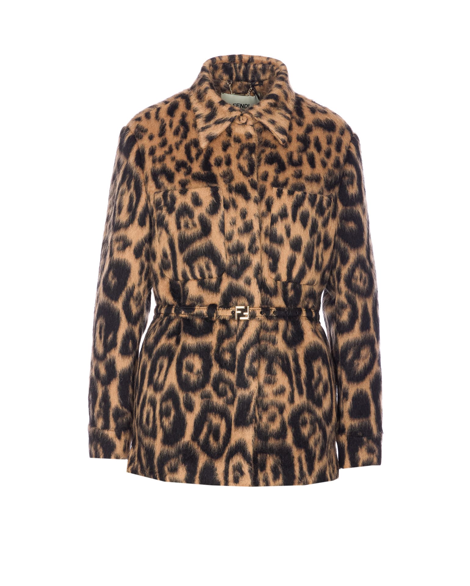 Fendi WOOL GO-TO JACKET WITH FENDI LEO PRINT