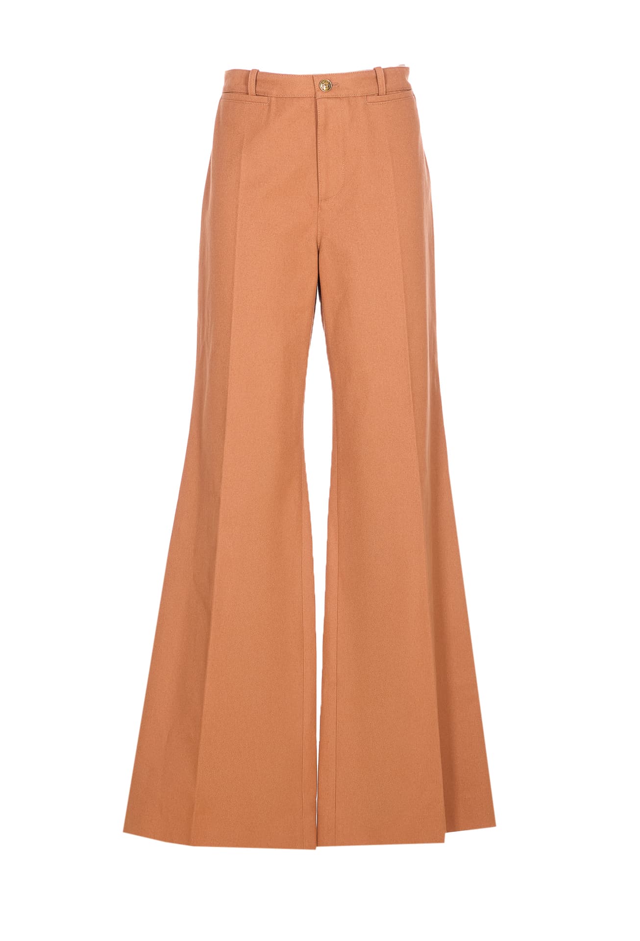 Chloé Chloe' HIGH-RISE FLARED PANTS IN COTTON CANVAS