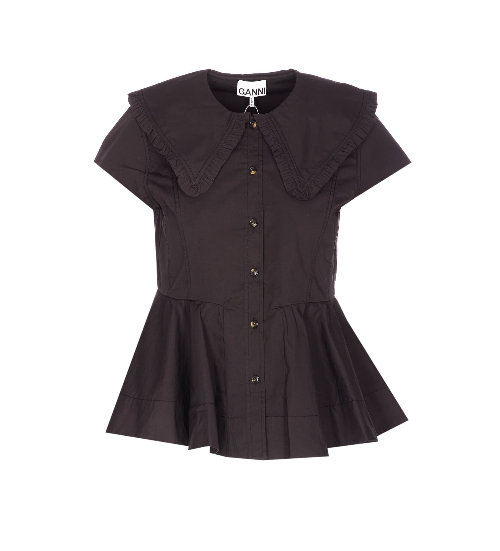 GANNI OXFORD STRIPE SHIRT