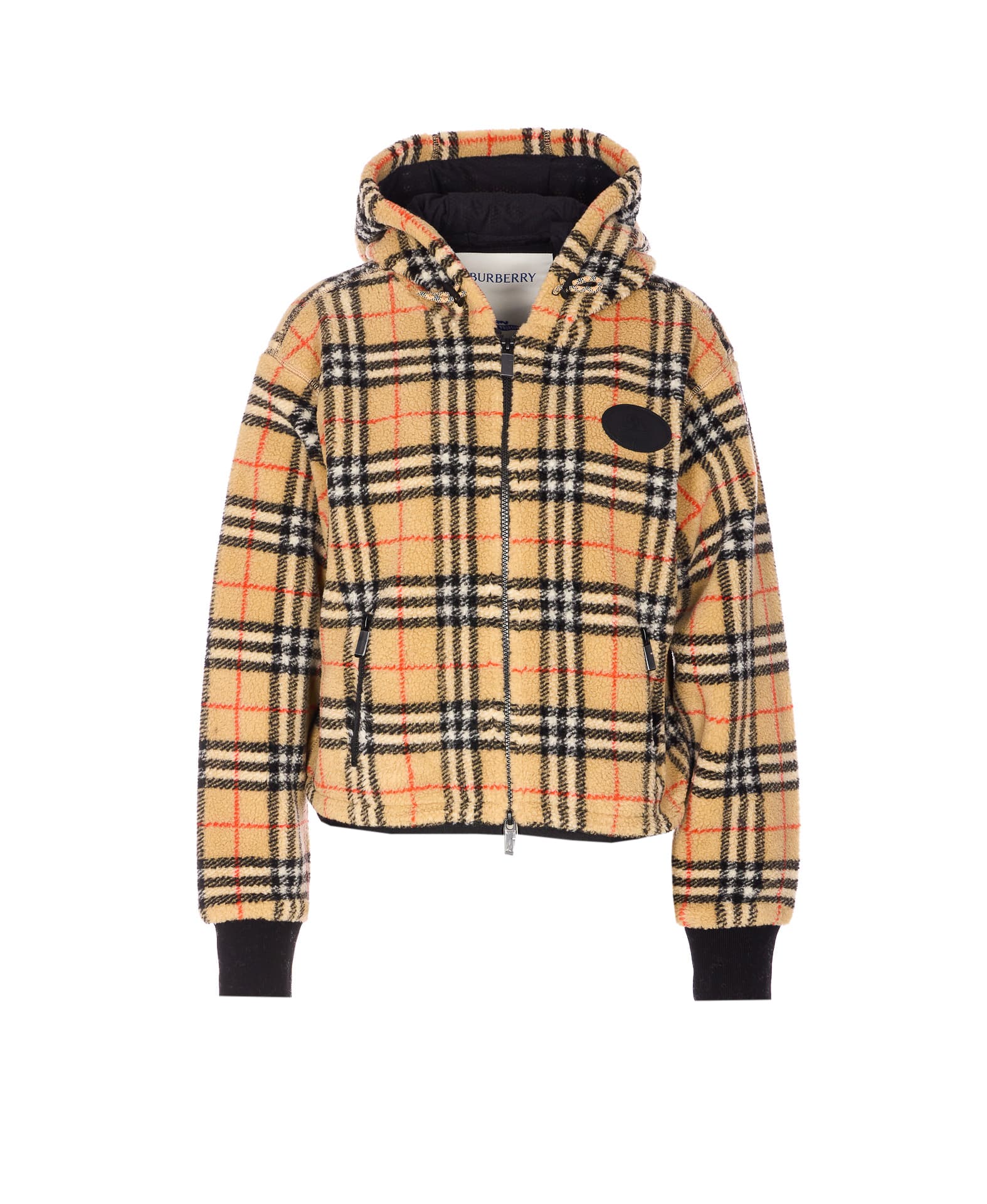 Burberry PILE CHECK CROPPED JACKET