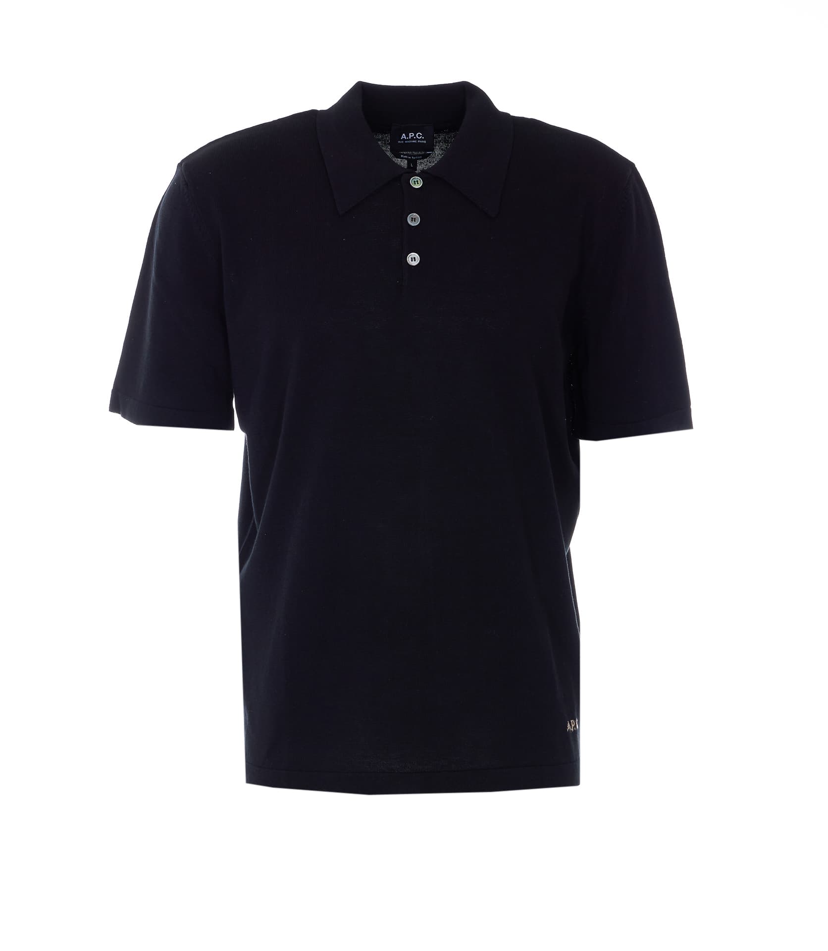 A.P.C. LOGO KNITTED SHORT SLEEVES POLO