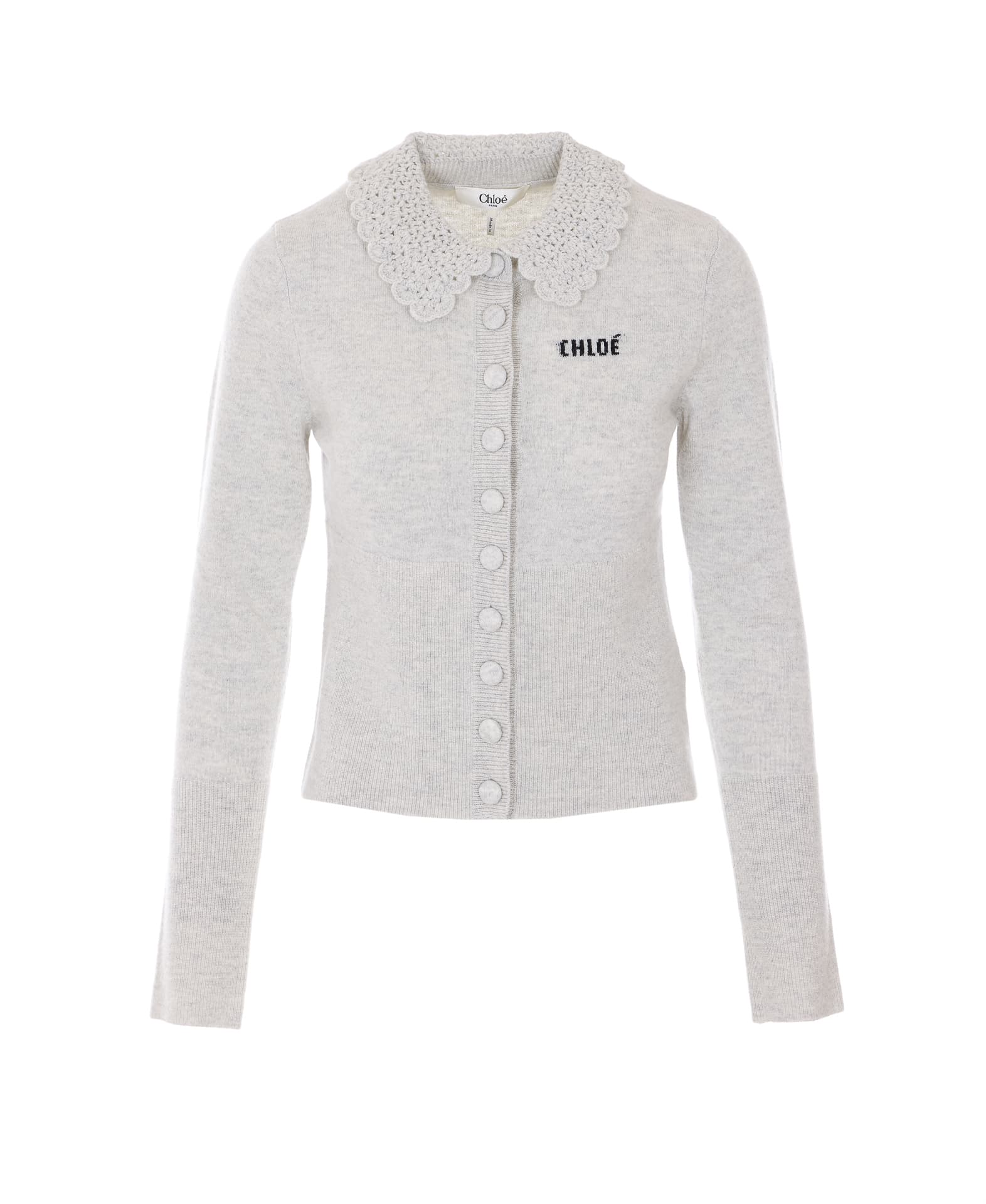 Chloé Chloe' SLIM CARDIGAN WITH LOGO