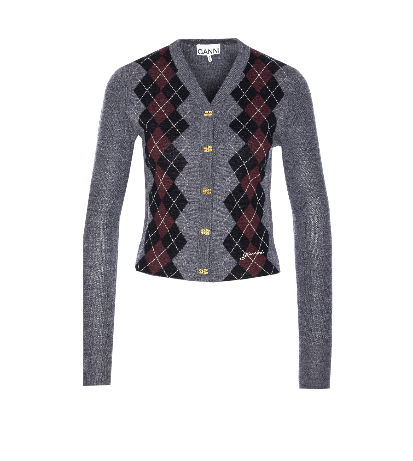 GANNI LOGO CARDIGAN