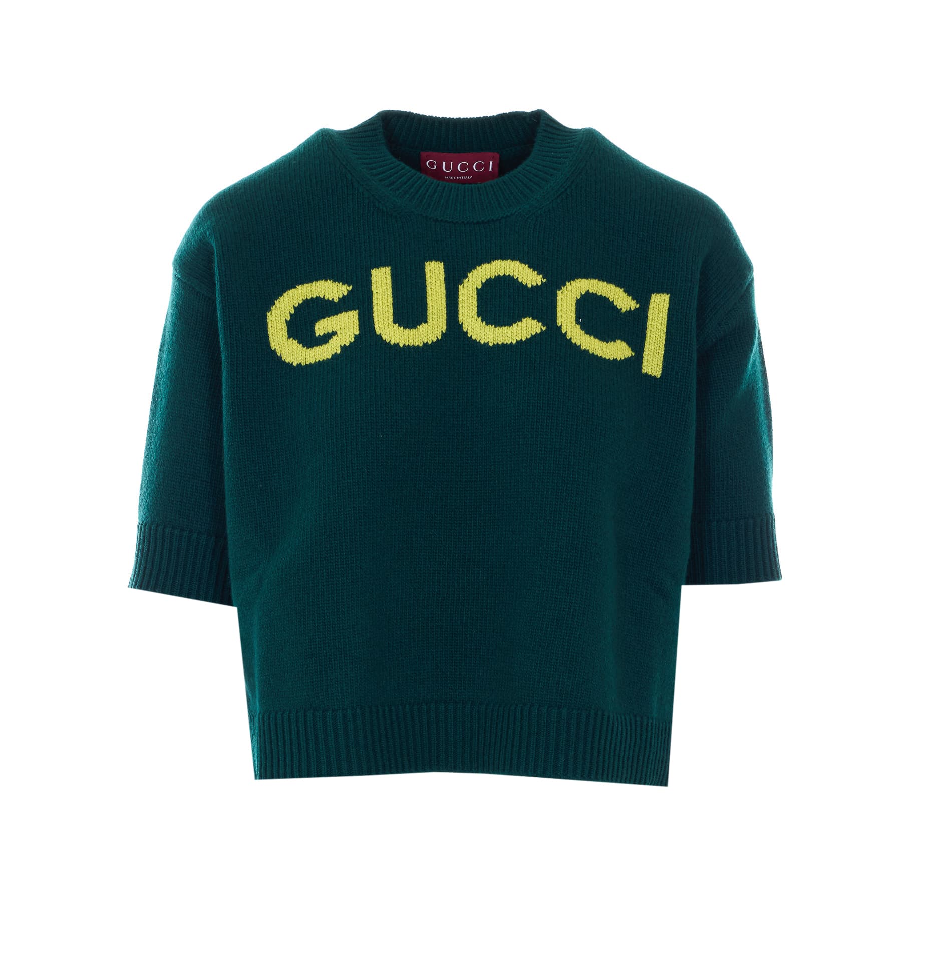Gucci Wool Sweater with Frontal Logo Embroidery