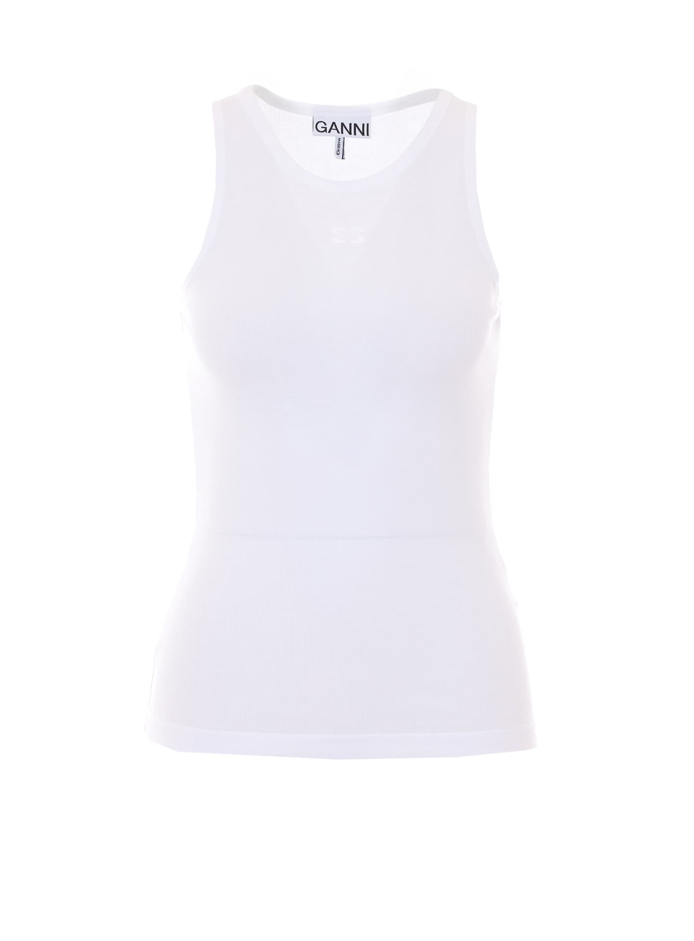 GANNI LOGO TANK TOP