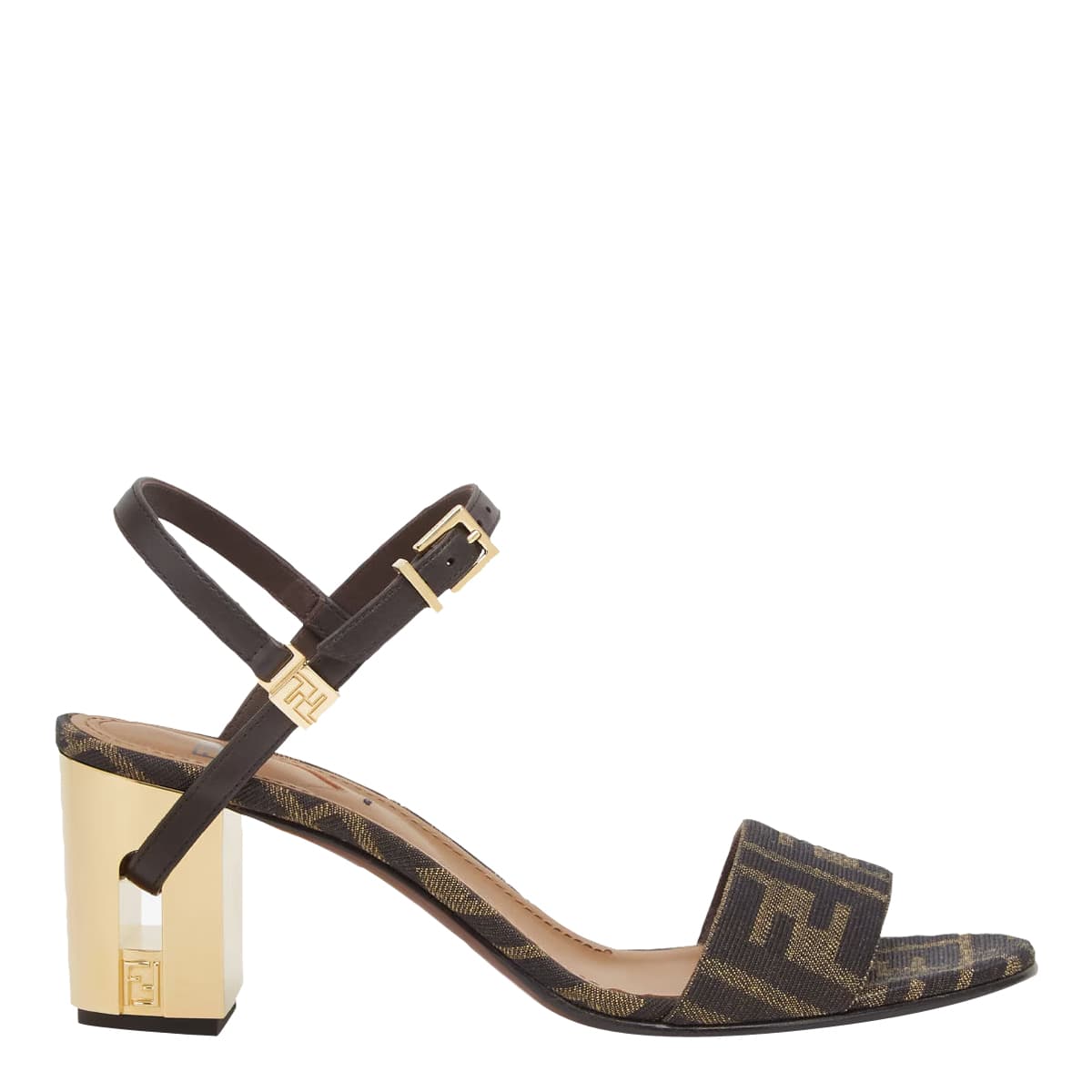 Fendi DELFINA FF JACQUARD PUMP SANDALS