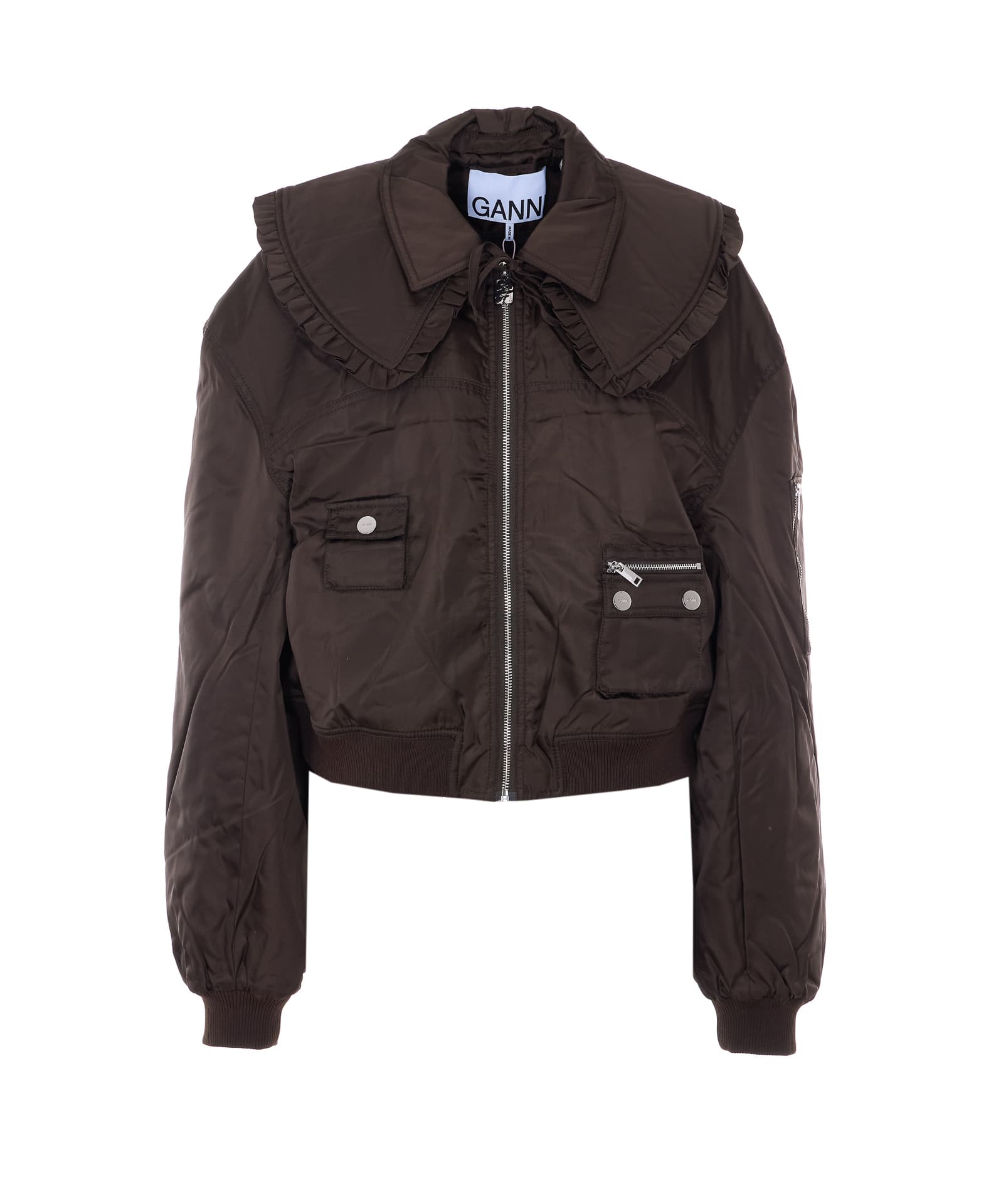 GANNI DUCHESSE NYLON BOMBER JACKET