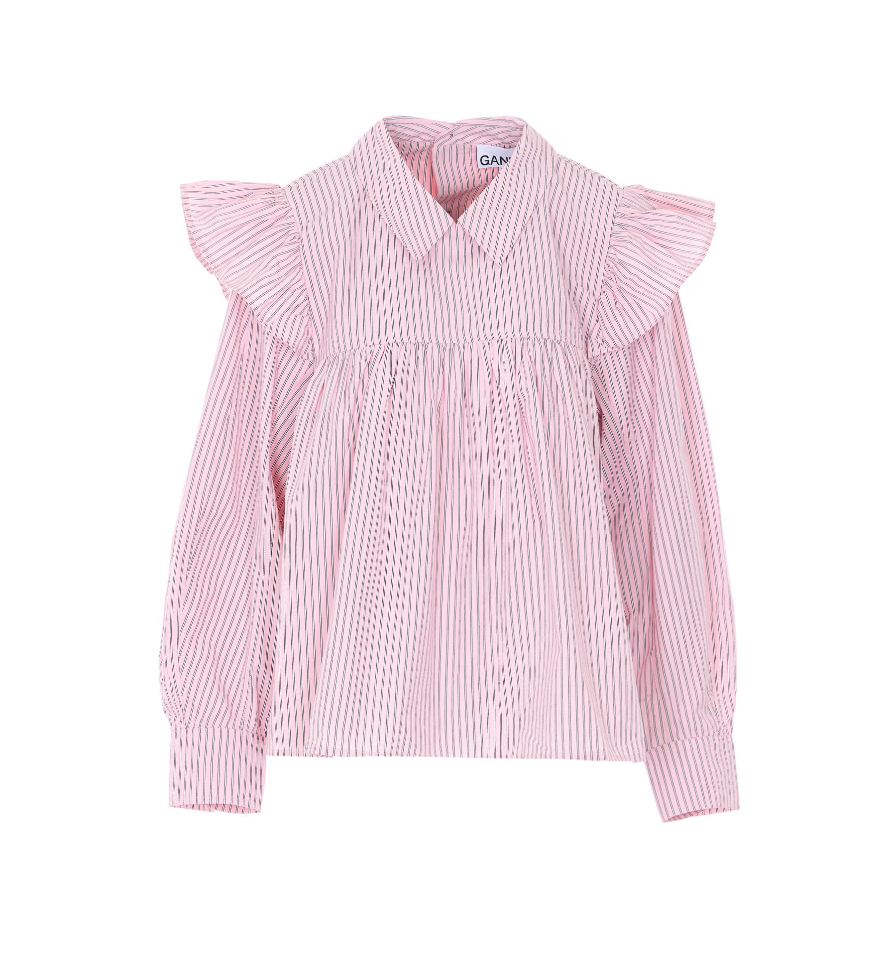 GANNI FRILL BLOUSE SHIRT