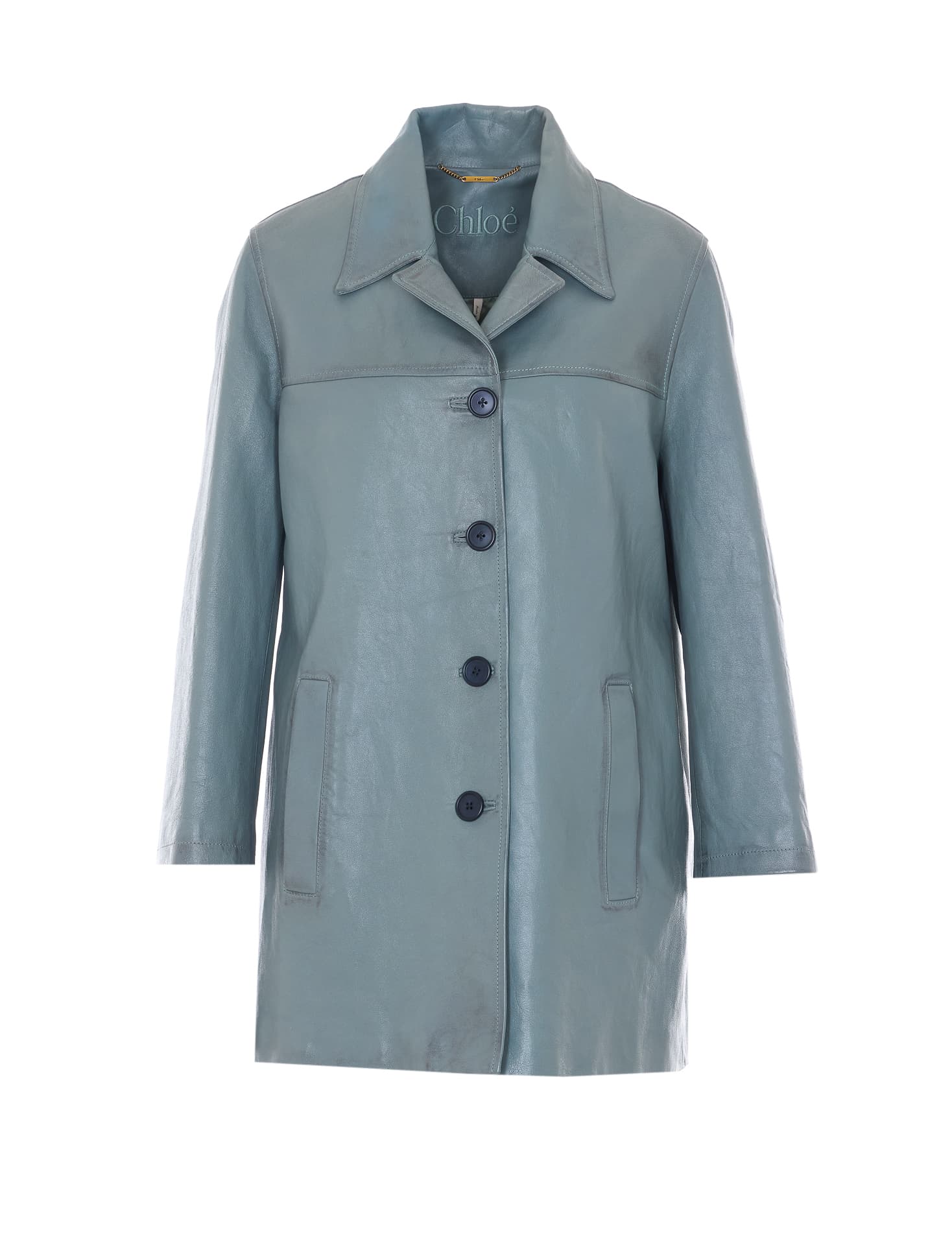 Chloé Chloe' LONG SINGLE-BREASTED LEATHER JACKET