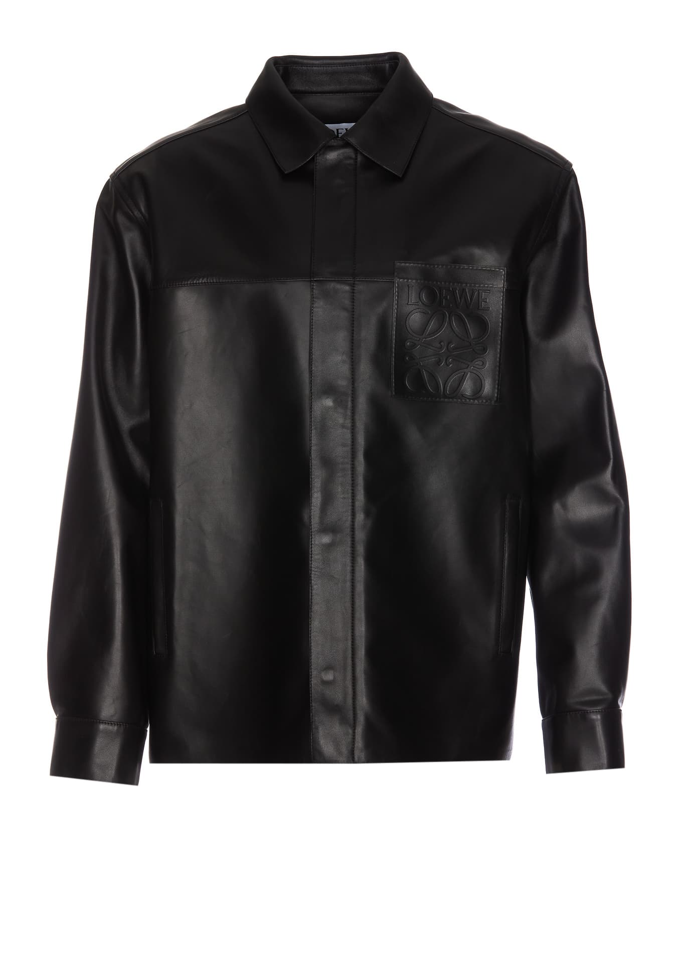 Loewe LEATHER ANAGRAM OVERSHIRT JACKET